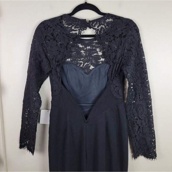 Lulus Whenever You Call Solid Black Lace Open Back Floor Length Maxi Dress - Picture 8 of 12